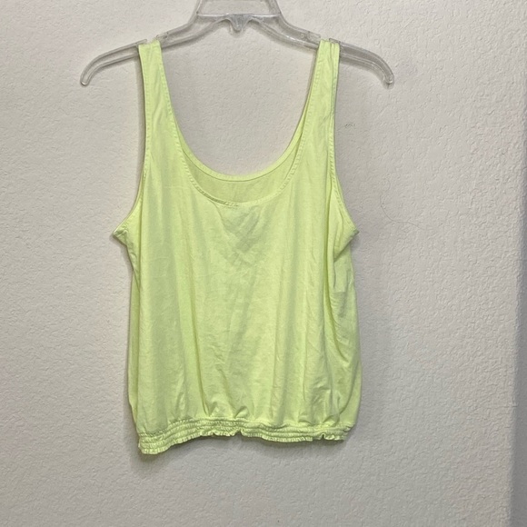 Bobi Smocked Bottom Tank Neon Green Size L - Picture 3 of 6